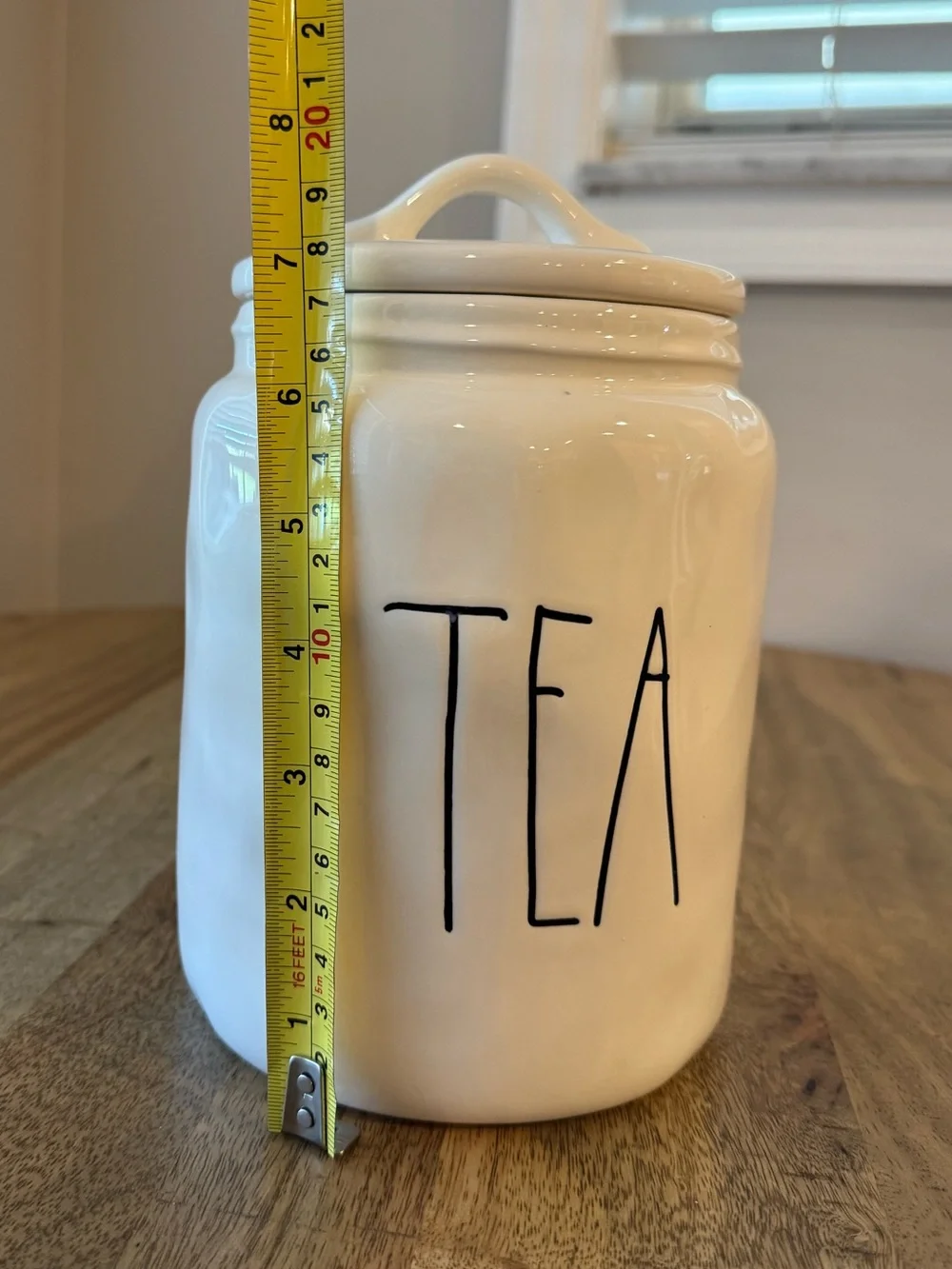RAE DUNN | Magenta TEA Canister w/ Lid Vintage Artisan Collection White Ceramic